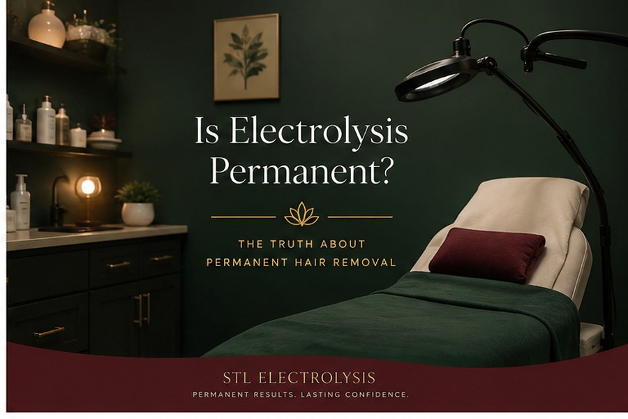 Diagram showing how electrolysis permanently treats the hair follicle